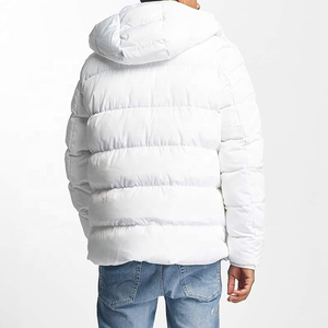 Customized High Quality Wholesale Custom Logo <b>Men</b> Lightweight Cotton Filled Hooded Canvas Winter Puffer <b>Jacket</b> with Front Logo - Product Image 3