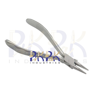 Pince à nez 145mm mâchoires dentelées en acier inoxydable finition mate poignées de confort avec ressort fabrication de bijoux sertissage aiguille de pêche - Product Image 1