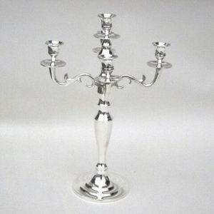 Shiny Silver Finished Metal 3 Arm <b>Candelabra</b> Candle Stand Tabletop Decorate Candle Holder Wedding and Parties Event Table Decors - Product Image 4