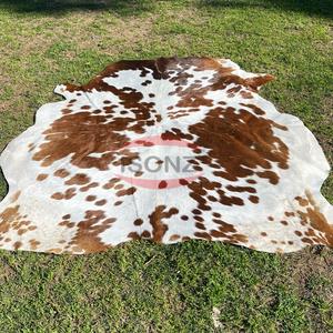 Brown <b>White</b> Raw Cow Bull Skins with Natural Hairs for Fashion Clothing Interior Decoration - Product Image 4