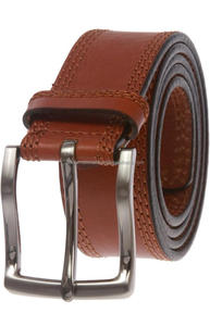 Ceinture décontractée en cuir véritable 100% Top Grain pour hommes avec boucle rectangulaire élégante finition satinée et ceinture pour hommes à triple bord - Product Image 6