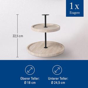 Elegant Two <b>Tier</b> Travertine Stone <b>Cake</b> <b>stand</b> with Metal Handle for Stylish Display Durable Natural Design for Modern Homes - Product Image 3