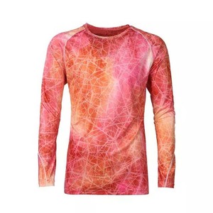 T-shirt de pêche à sublimation en coton polyester pour homme avec service OEM ODM, quantité minimale de commande, t-shirt à manches longues et col rond - Product Image 1