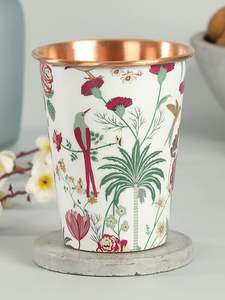 Verre à vin en cuivre pur imprimé avec motifs peints à la main colorés abstraits réutilisables et écologiques pour les restaurants et les cafés - Product Image 6