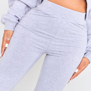 Pantalones acampanados de alta calidad con logotipo personalizado, conjunto de Sudadera con capucha, chándal acampanado de lana de algodón para mujer - Product Image 4