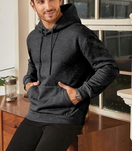 Personalizable hombres de peso pesado de lana de algodón mezclado cuello redondo Formal Blouson tapiz Sudadera con capucha abrigo para invierno para otoño alto - Product Image 5