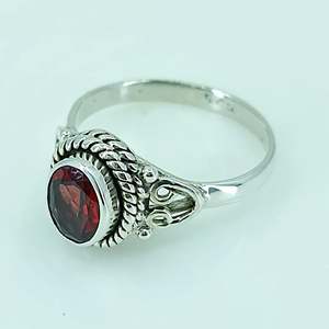 Red <b>Garnet</b> 925 Sterling <b>Silver</b> Handmade Boho <b>Ring</b> Oval Cut January Birthstone Jewelry Perfect Gift for Her Birthday Anniversary - Product Image 3
