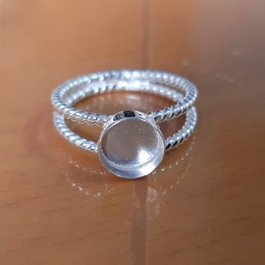 Ajuste de anillo de bisel redondo de 4MM de cuerda doble de plata esterlina, montaje en blanco para joyería personalizada de resina, Base de anillo DIY, banda trenzada - Product Image 1