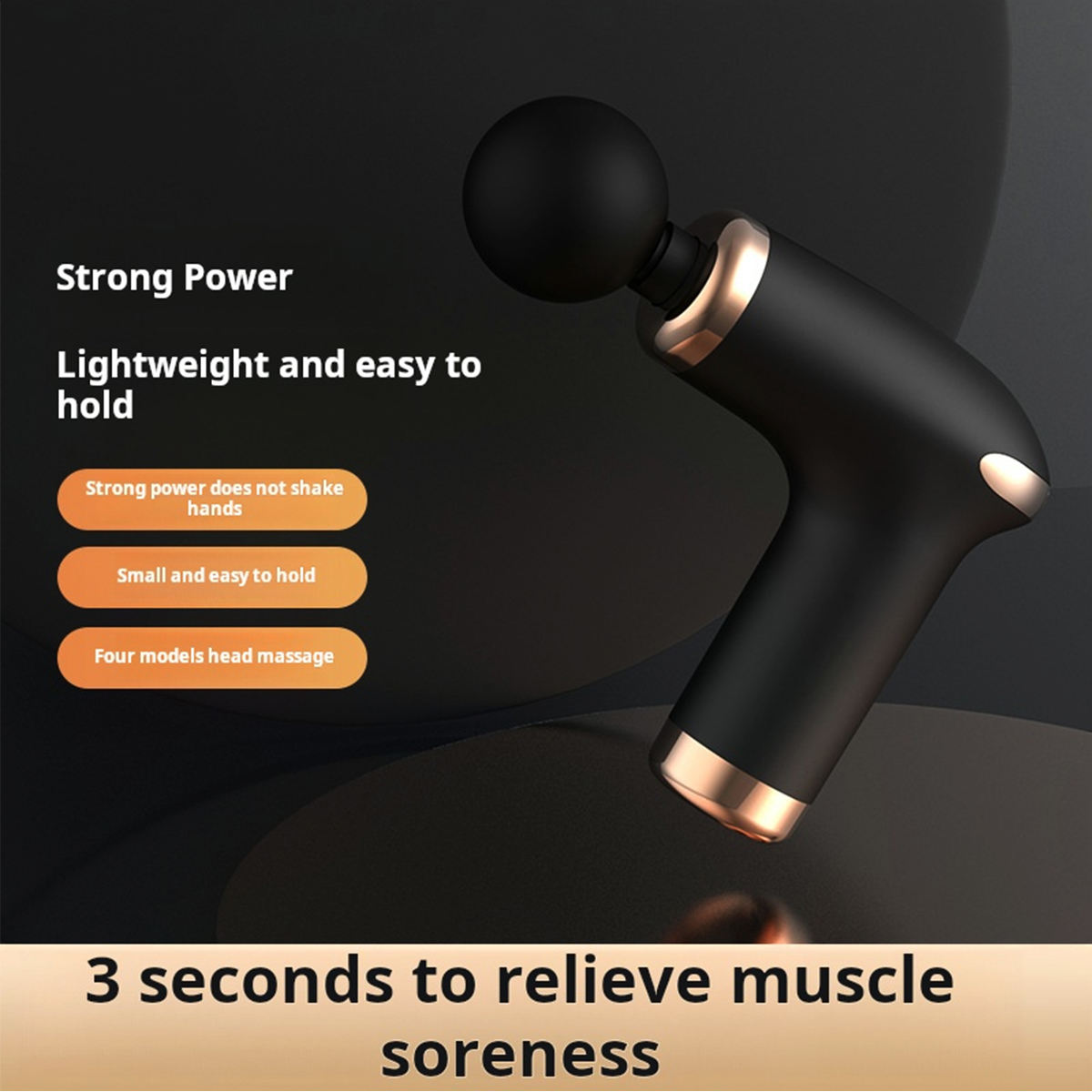 ORANGLES 2025 Trending Mini Massage Gun | Portable Fascial Vibration Device with Heat/Cold Therapy, 5 Speeds & Interchangeable Heads, Deep Tissue Muscle Relaxation for Home/Gym/Travel – New Arrival (Qatar) - angled perspective - presenting advantages - Image 4 of 6 | fits any environment | Purchase 2025 Trending Mini Massage Gun | Portable Fascial Vibration Device with Heat/Cold Therapy, 5 Speeds & Interchangeable Heads, Deep Tissue Muscle Relaxation for Home/Gym/Travel – New Arrival (Qatar) Michigan | Free Shipping ORANGLES