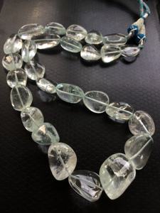 Perles de pierre naturelle Aquamarine brute pour la fabrication de bijoux fins - Product Image 3