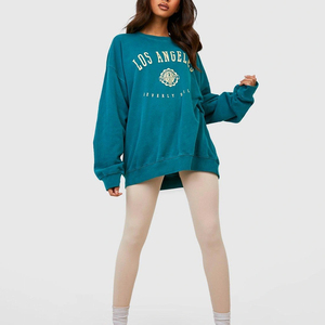 2025 otoño ropa de moda de gran tamaño para mujer manga larga cuello redondo Casual pulóver Top sudadera de gran tamaño - Product Image 3