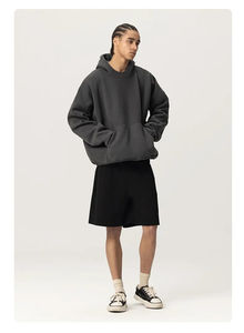 Sweat-shirts à capuche pour hommes, coupe ample et oversize, personnalisables avec logo, pour l'hiver, en molleton épais 400G, couleur unie, style streetwear décontracté - Product Image 6