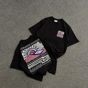 Camisetas de Alta Calidad 100% Algodón Peinado, Estilo Urbano, con Logotipo Personalizado Serigrafiado, Hombros Caídos, para Hombre - Product Image 1