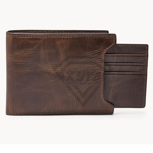 Cartera de cuero genuino delgada de alta calidad para hombre de lujo clásica y duradera con cierre abierto OEM ODM últimas nuevas carteras cortas - Product Image 1