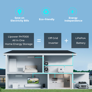 Lipower 25.6V 51.2V 48V off-lưới LiFePO4 Pin Lithium Ion pin akku 7kwh 15kwh tất cả trong một năng lượng Hệ thống lưu trữ - Product Image 2