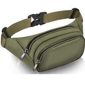 Sac banane de sport noir personnalisé en nylon avec poches zippées pour les excursions en plein air et les voyages, sacs de poitrine transversaux - Product Image 3