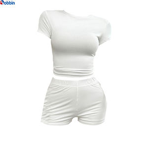 Ensembles de shorts de haute qualité pour impression personnalisée, ensembles décontractés pour femmes de haute qualité, ensembles de shorts à manches courtes en deux pièces - Product Image 5