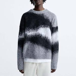 เสื้อสเวตเตอร์ไหมพรมโมแฮร์ผู้ชายแบบสั่งทำพิเศษ แขนยาว ทรงโอเวอร์ไซส์ สำหรับฤดูหนาว สปอร์ตแวร์ น้ำหนัก 220 กรัม ป้องกันขนร่วง ระบายอากาศได้ดี สไตล์วินเทจ - Product Image 2