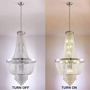 โคมไฟระย้าคริสตัลติดเพดานสไตล์เอ็มไพร์คลาสสิกหรูหรา K9โคมไฟโครเมียมหรูหรา15ดวงสำหรับห้องนั่งเล่น - Product Image 4