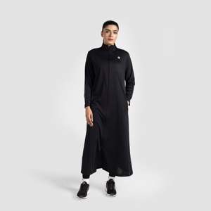 Haut respirant noir en tissu tricoté sportif avec col montant et coupe ajustée - Product Image 1