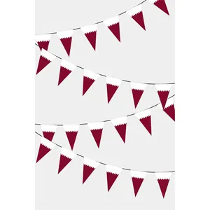 Party <b>Banners</b> Qatar Triangular Flag Bunting - Product Image 1