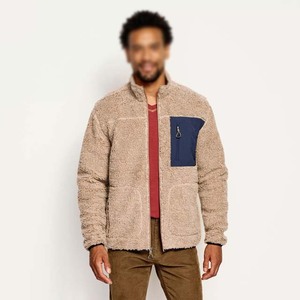 Veste en polaire sherpa à fermeture éclair intégrale pour homme, style décontracté, broderie, coupe-vent, respirante, douce, chaude, col montant, hiver - Product Image 5