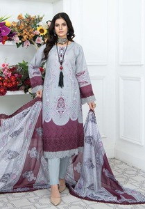 2024 été élégant brodé coton/pelouse robe pour femmes motif solide imprimé costumes - Product Image 6