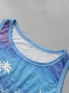 Nueva camiseta sin mangas transpirable con estampado informal 100% de algodón de secado rápido para mujer, camiseta elegante personalizada para mujer, Verano - Product Image 3