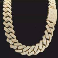 Hip Hop Bling et Bossy Style luxe audacieux solide 14k creux bord cubain avec un collier fermoir mousqueton sûr pour hommes lien cubain