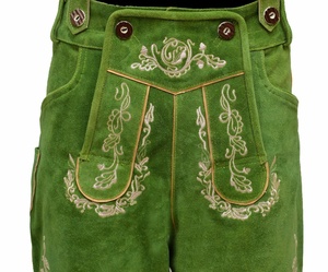 Hombre bávaro LEDERHOSEN Oktoberfest Real Velour cuero con tirantes a juego corto - Product Image 4