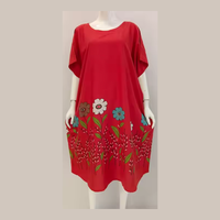 Vestido de verano corto y cómodo para todos los días Material fresco ligero con cierre de cintura elástica Hasta la rodilla Precio económico