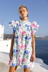 Popeline de coton à structure aérée Pintuck Ruffle Mini est dotée d'une manche séduisante, l'empiècement avant et arrière est un joli bouton. - Product Image 5