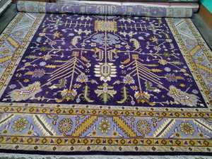 Thảm len truyền thống với thảm Màu Xanh Hoàng gia màu đỏ thẫm phong phú cho phòng khách cầu nguyện hoặc sử dụng đa năng - Product Image 6