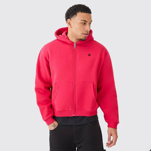 Sweat à capuche zippé surdimensionné pour homme de haute qualité, 380 g/m², en molleton épais de luxe, tricoté, écologique, à épaules tombantes, effet délavé - Product Image 1