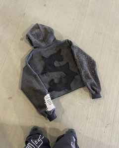 Chaqueta térmica con capucha de algodón 100% de invierno Unisex personalizada, Sudadera de felpa francesa con lavado de mono, cremallera completa, lavado ácido Vintage desgastado - Product Image 2