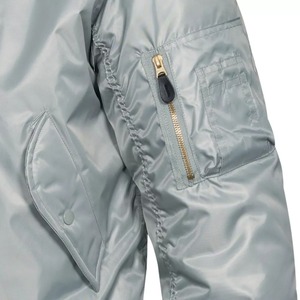 Hot sales 2024 premium stylish flight classic bomber <b>jacket</b> <b>Grey</b> color with ribbed collar hem and sleeve cuff - Product Image 6