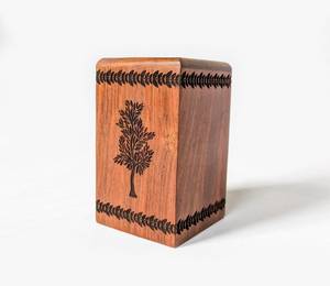 Urne en palissandre faite à la main pour cendres humaines Urne arbre de vie personnalisée à la main pour cendres Grande boîte d'urne en bois - Product Image 3