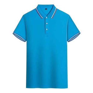 Venta caliente de alta calidad 100% algodón para Polos 190g peinado de iones de hielo contraste vinculante camisetas baratas que son transpirables - Product Image 6