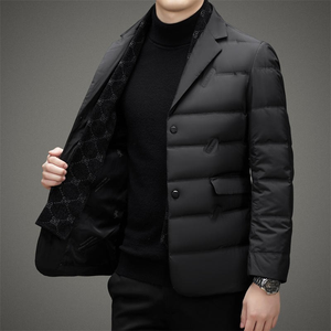 Nuevo abrigo de plumón para hombre, chaqueta de plumón de pato blanco, traje de plumón de pato ajustado de negocios cálido de invierno para hombre, chaqueta acolchada ligera para hombre - Product Image 2