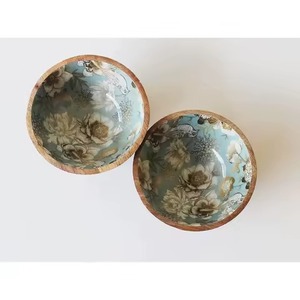 Top Trending Designing Food Mixing <b>Bowl</b> Wooden Kitchen Utensils Tools Classic Floral Enamel Work <b>Dessert</b> and Salad <b>Bowls</b> - Product Image 3