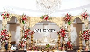 Luxury Weddings Ancient Theme Fiber <b>Stage</b> Big Fat South Asian Wedding <b>Stage</b> Decorations Grand Indian Wedding Decor Fiber <b>Stage</b> - Product Image 6