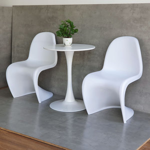 Scandinavian Plastic Square Cafe Table and 2 Panton Chairs <b>Set</b> for Mall and <b>Restaurant</b> CBCF278 - Product Image 6