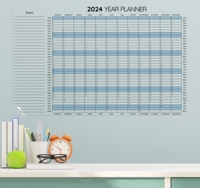 Planificateur annuel effaçable à sec 2024, modèle 4, calendrier mural réutilisable, tableau de planification effaçable et inscriptible pour le bureau, la maison et l'école, en PET