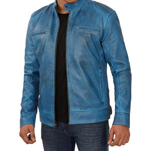 OEM fabricado liso teñido hombres chaquetas de cuero de moda/Mejor Precio de calidad superior hombres chaqueta de cuero de moda - Product Image 2