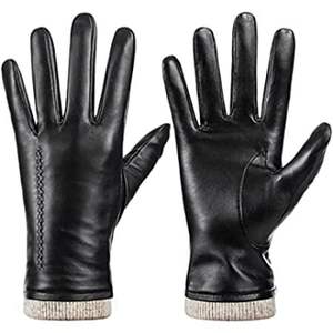 <b>Ladies</b> Stylish Comfortable Classic <b>Leather</b> <b>Gloves</b> Genuine Sheepskin Touch Screen Friendly for Daily Wear Casual Beach Winter - Product Image 6