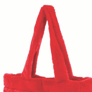 Delta confraternita greca DST borsa Tote in pelliccia rossa con lettere bianche ricamate in morbido tessuto elegante regalo di confraternita collegiale - Product Image 5