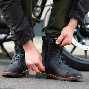 Chaussures de moto en cuir imperméables les plus vendues / Nouvelle conception de chaussures de moto en cuir durables - Product Image 6