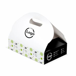 Personalized White Cardboard Candy <b>Box</b> with Handle 32.8x22.5x7 Cm Glossy Lamination for <b>Cake</b> <b>Gifting</b> - Product Image 1