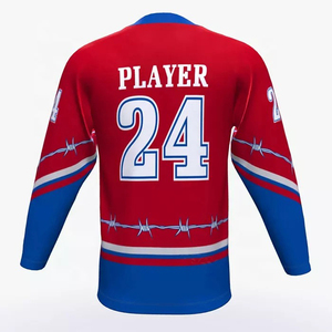 Maillot de hockey sur glace personnalisé 100% polyester Impression numérique Manches longues Unisexe Adulte Design vintage drôle Nom de l'équipe personnalisé ÉLÉGANT - Product Image 4