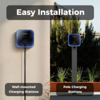 Chargeur mural pour véhicule électrique de type 2, 7 kW, monophasé, sans fil, pour une utilisation plug-and-play, borne de recharge pour véhicule électrique 16A 32A, recharge automatique